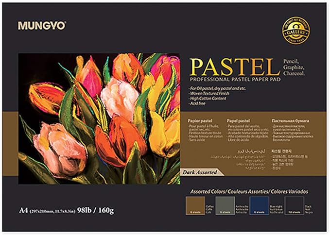 Pastel Paper Pad A4 Dark Assorted Pack of 30 Sheets Mungyo MPPPA4D
